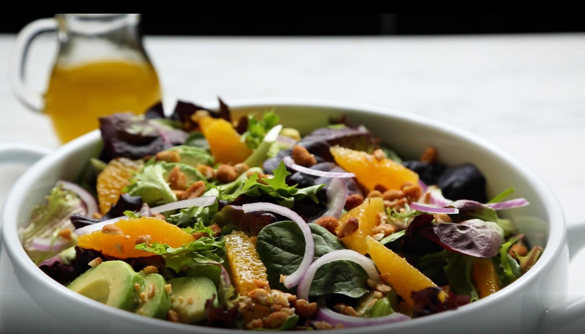 Mixed Green Salad With Orange Dressing Recipe by Tasty Mixed Green Salad With Orange Dressing Recipe by Tasty
