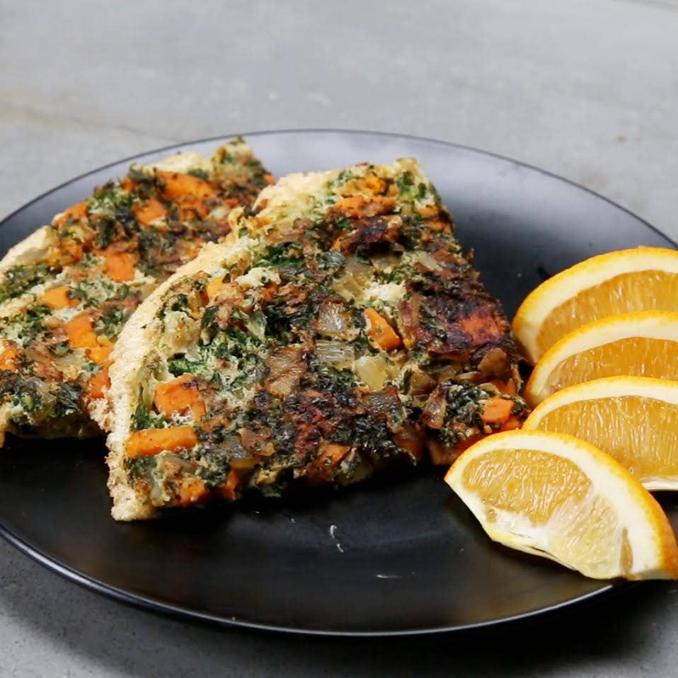 Kale Sweet Potato And Onion Frittata Recipe By Tasty