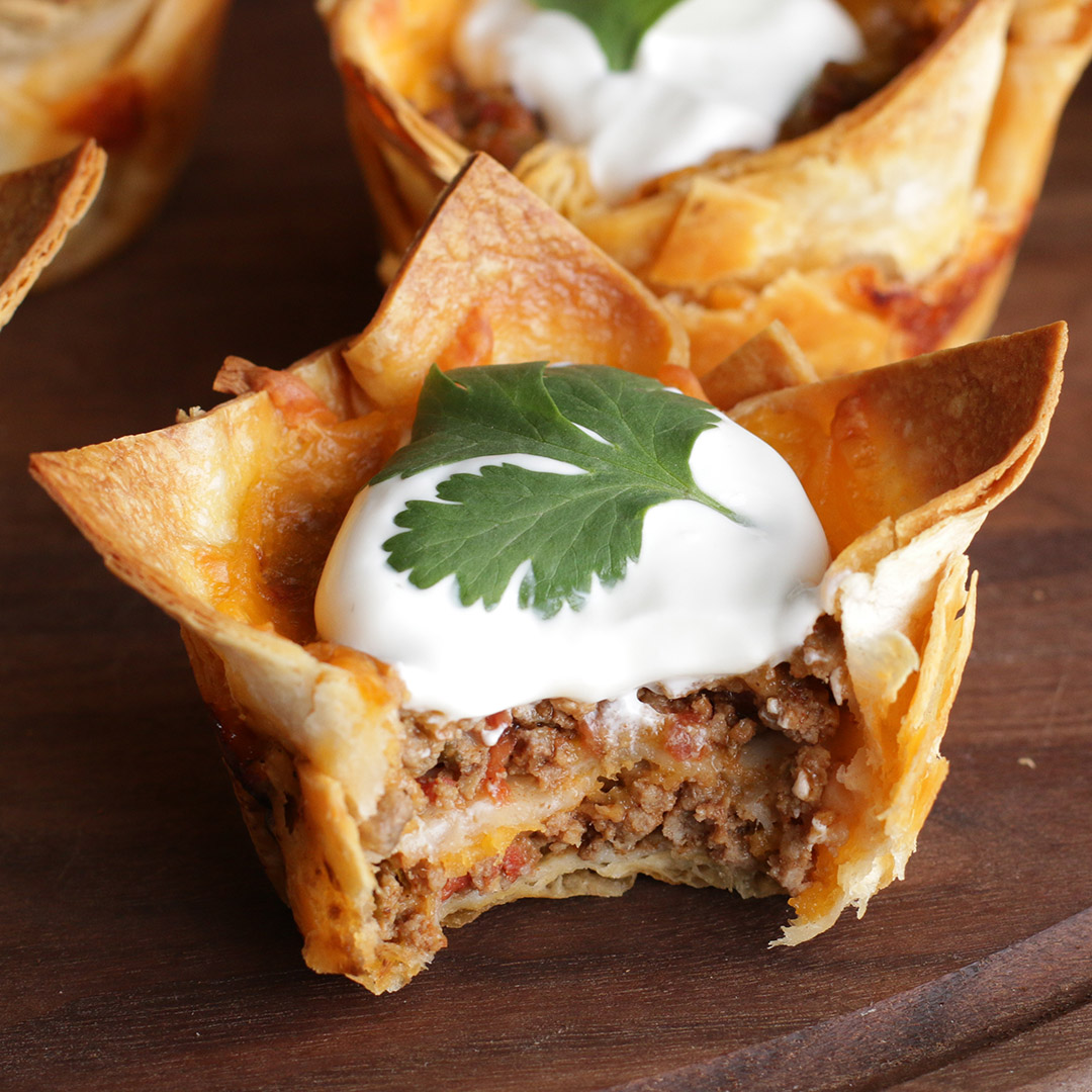 Crunchy Taco Cups Recipe By Tasty