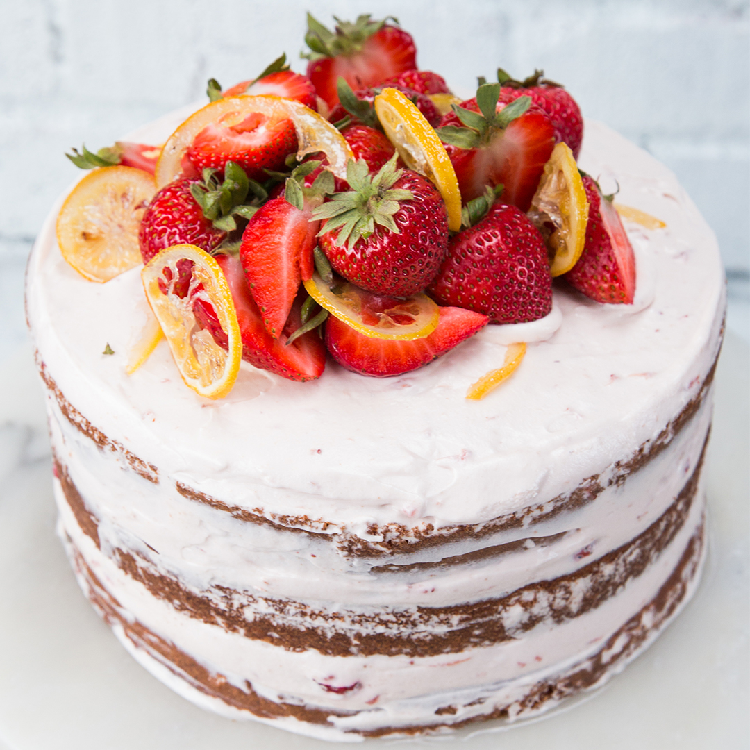 Easy Strawberry Vanilla Chiffon Cake Recipe (Eggless) | The Banana Diaries