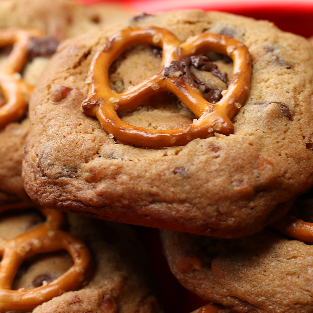 Caramel Pretzel Chocolate Chip Cookies Recipe by Tasty_image