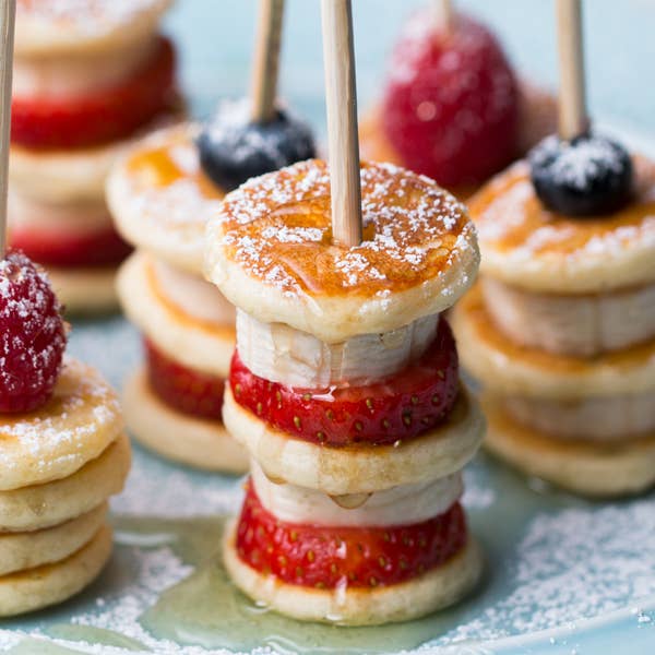 Strawberry Banana Pancake Skewers