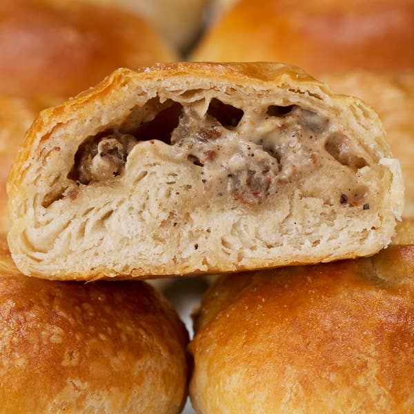 Sausage Gravy–Stuffed Biscuits