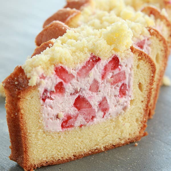 Strawberry Cheesecake–Stuffed Pound Cake