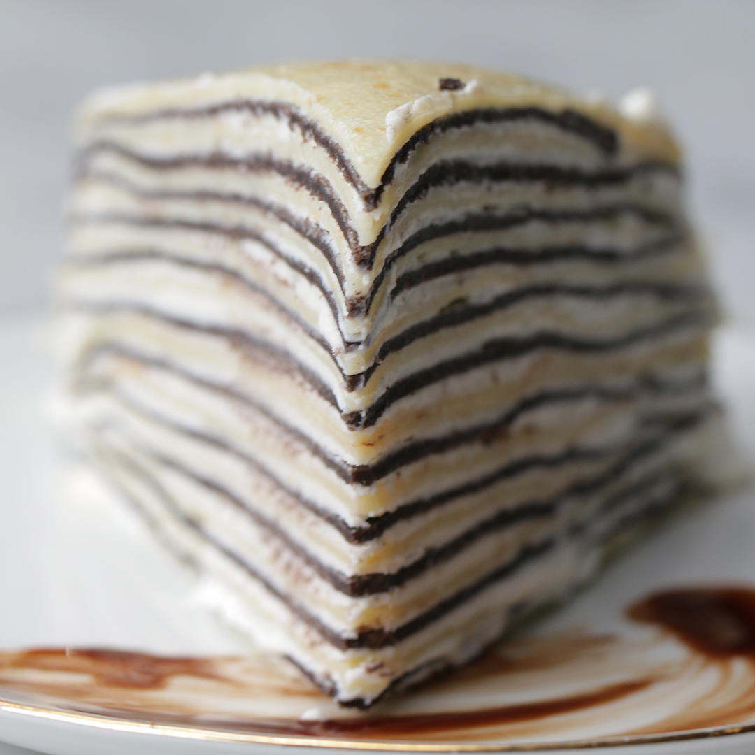 Black White Mille Crepe Recipe By Tasty