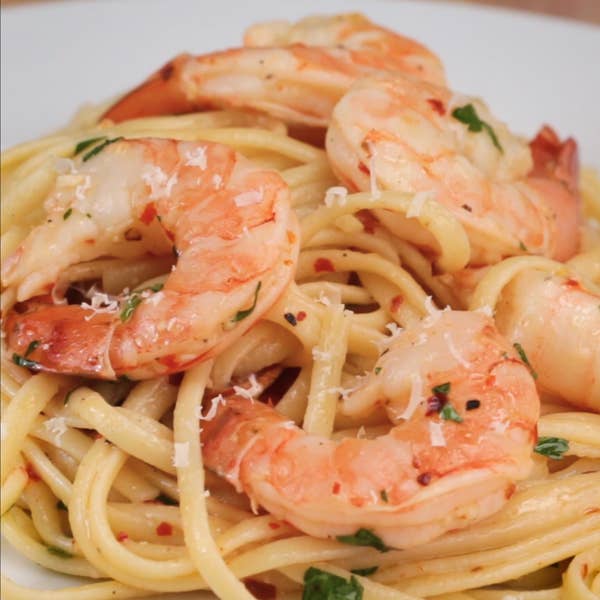 Baked Shrimp Scampi Linguine Pasta