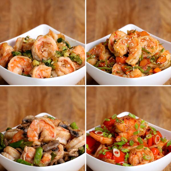 Shrimp Stir-Fry 4 Ways