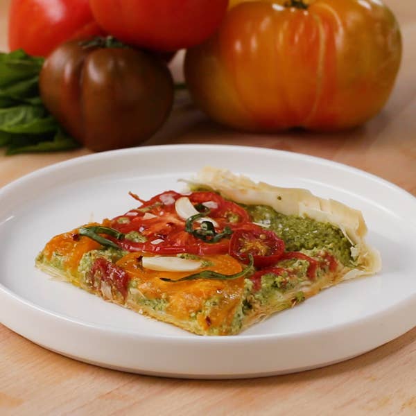Heirloom Tomato Tart With Vegan Basil Ricotta