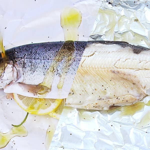grilled whole fish in foil