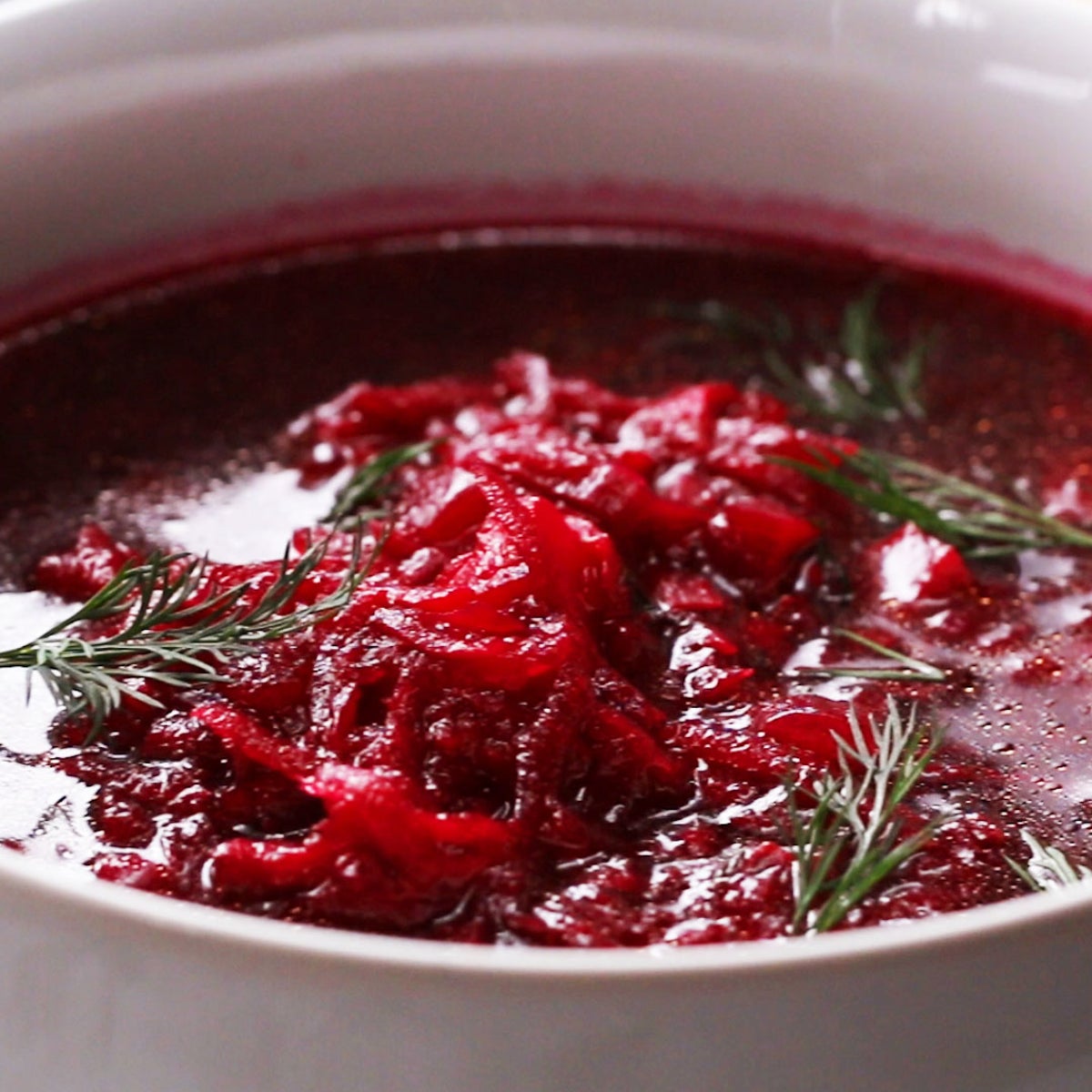 Beet Soup with Cheese Balls recipe