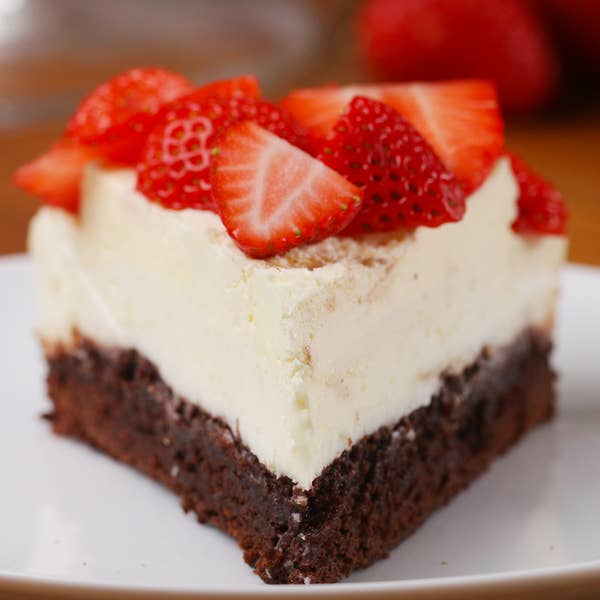 Strawberry Box Brownie Cheesecake