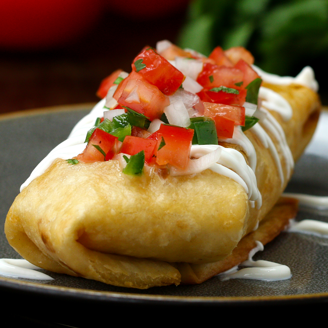 Chimichanga de pollo y queso - Fácil