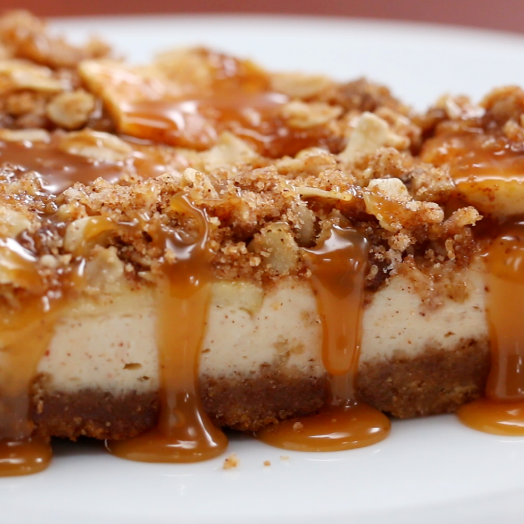 Caramel Apple Crumble Cheesecake Recipe by Tasty
