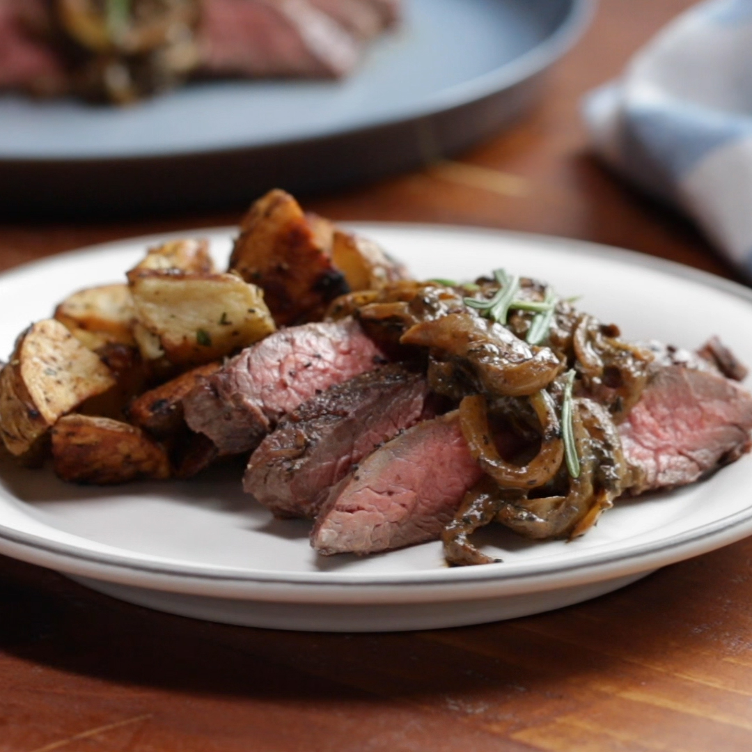 Pan-Seared Flank Steak with Mustard-Chive Butter