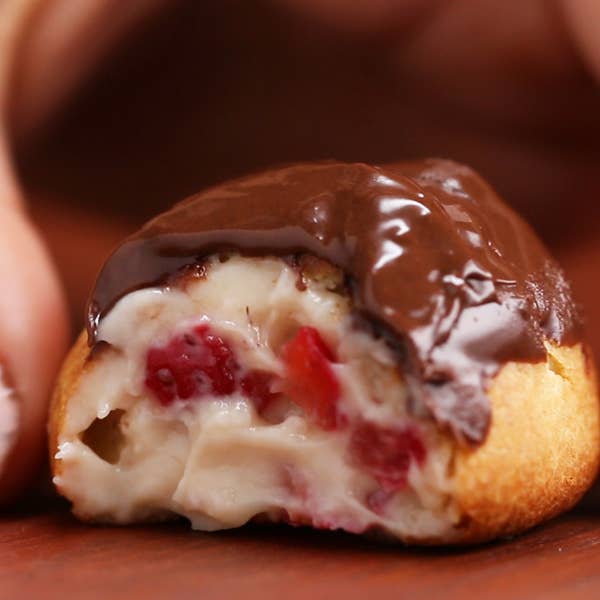 Chocolate Strawberry Cream Puffs