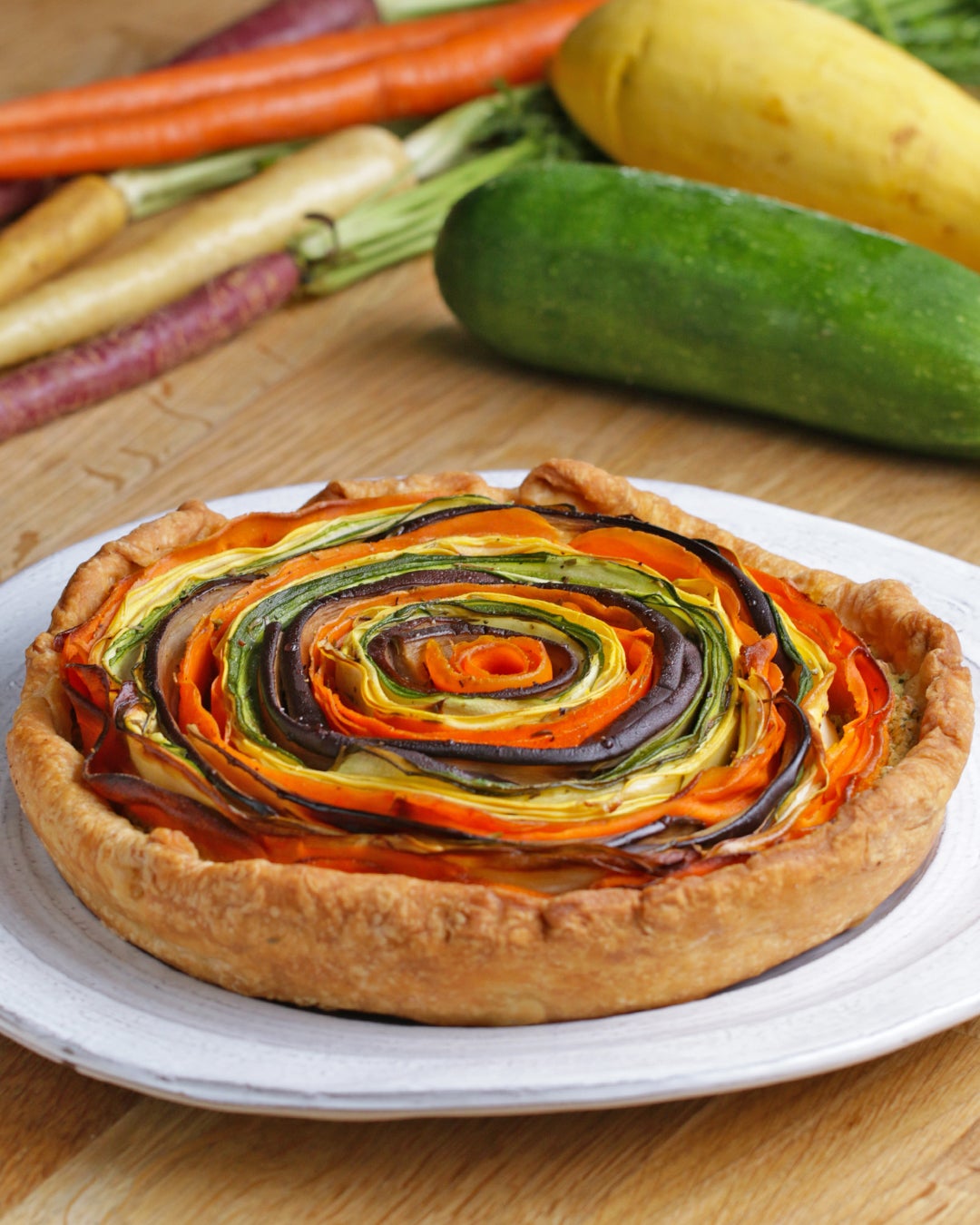 Rainbow Veggie And Pesto Tart Recipe By Tasty