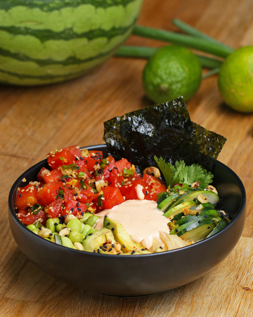 Vegan Poke Bowls With Watermelon Tuna