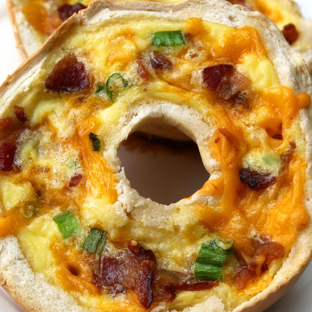 Air fryer egg, cheese and bacon bagels