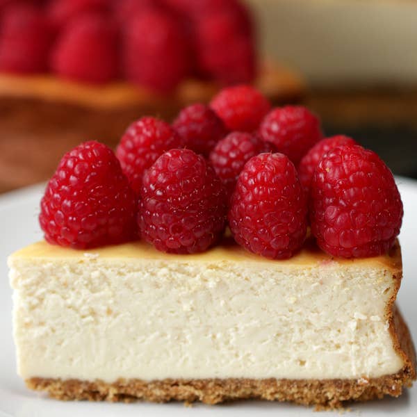 Lighter Raspberry Cheesecake