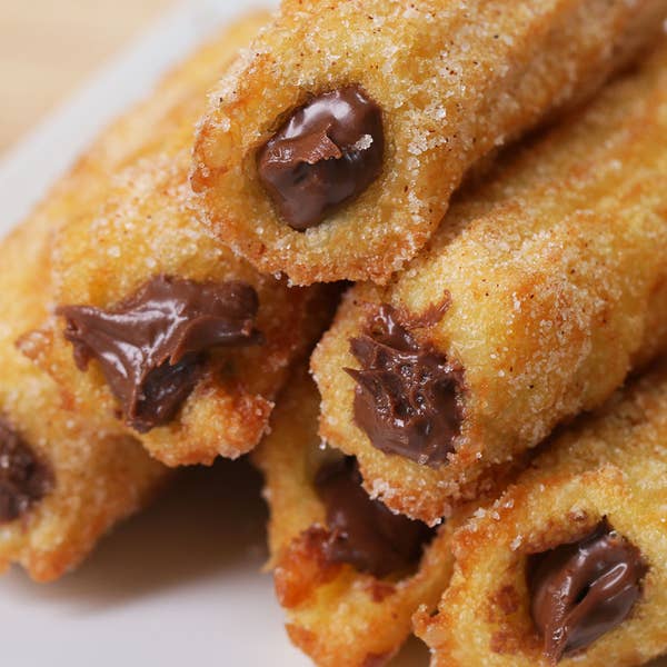 Chocolate Hazelnut Churros by Tasty Miam