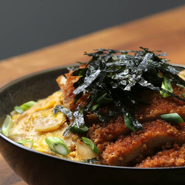 Fried Chicken And Egg Rice Bowl (Chicken Katsudon)