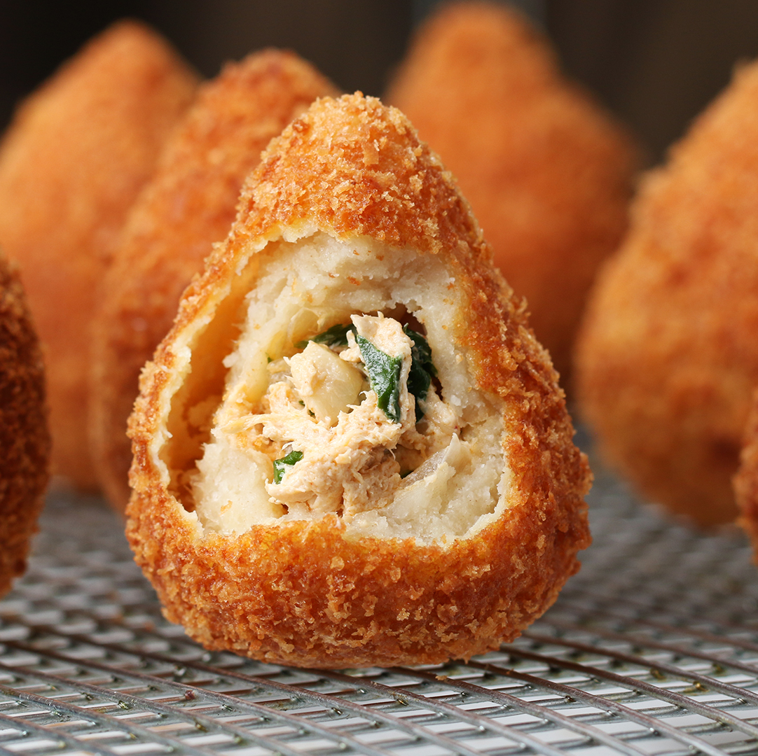 Brazilian Chicken Croquettes Coxinha Recipe By Tasty