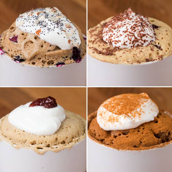 Muffin Mug Cakes 4 Ways