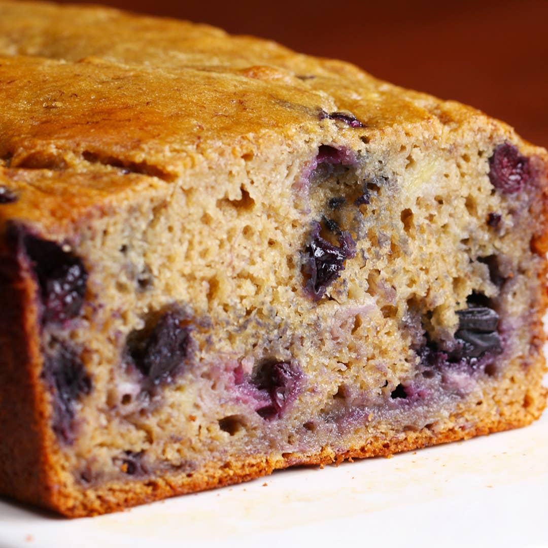 Healthy Blueberry Banana Bread Recipe By Tasty