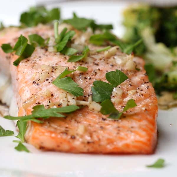 One Pan Lemon Herb Salmon Veggies Recipe By Tasty