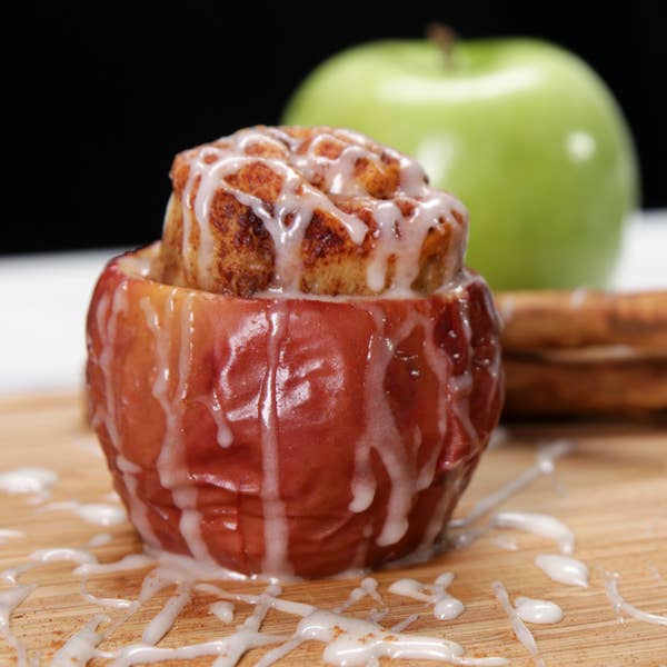 Cinnamon Roll-Stuffed Baked Apples