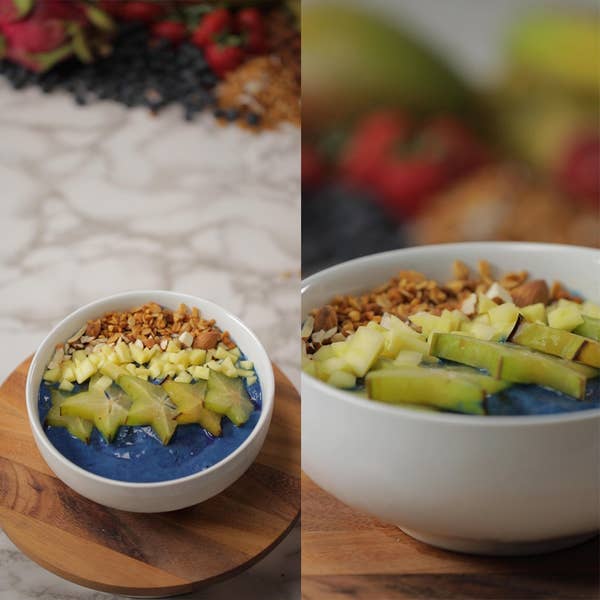 Healthy Smoothie Bowl: Blue Magik Bowl: The Peaceful Mango