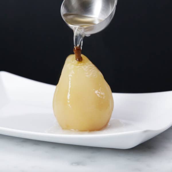 Rum Poached Pears