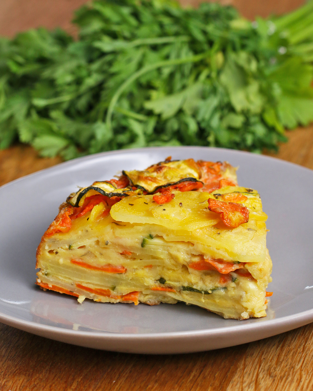 Scalloped Potatoes with Layered Veggies - emkayskitchen